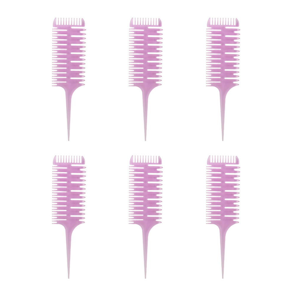 Unisex Sectioning Combs For Hair Styling Coloring Highlighting Balayage Microbraiding Plastic Weaving Foiling Tools With Firm Grip Heat Resistant Material