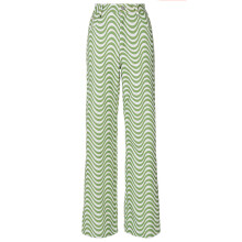 Pantalón de mujer elegante de pierna acampanada, cintura alta, tejido elástico que realza la figura, ideal para uso casual y cosplay, con estampado