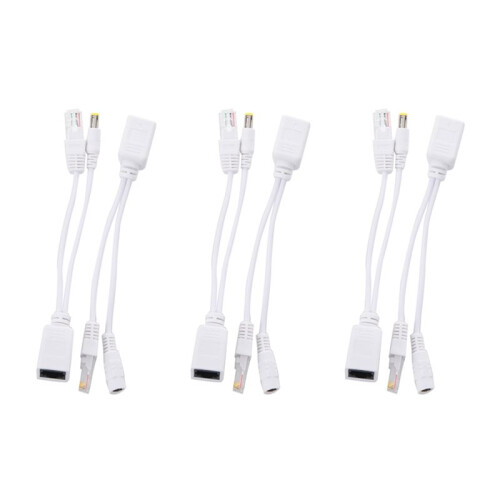 3X WLAN PoE Power Over Ethernet Adapter Injector Antenne