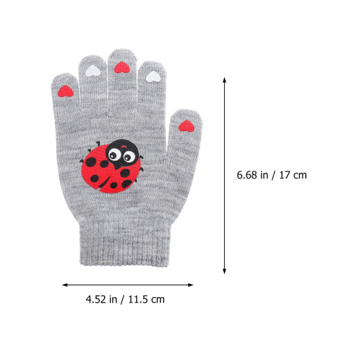 Varma vinterhandskar i akryl för barn, 5-pack 1