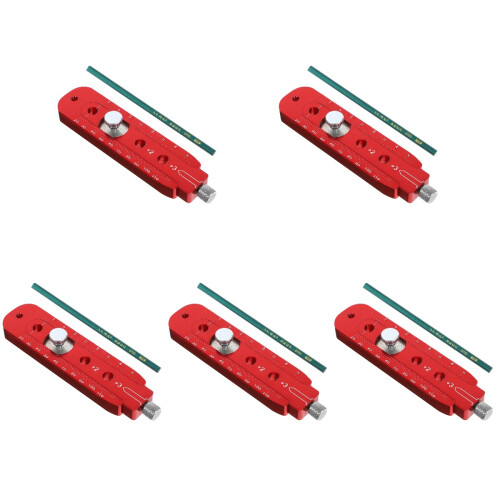 5Pièces Compas Rouge En Aluminium Pour Travaux De Bois 1
