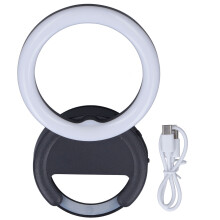 Portable Lighting for Video Recording, Selfie Ring Light with3Color Modes LED Lighting for Computer Webcam Rechargeable Ring Light with Adjustable