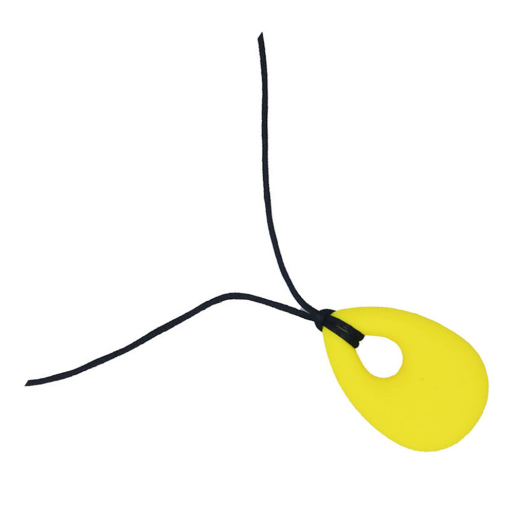 Exquisite Baby Chew Necklace Soft Silicone Teardrop Pendant Yellow