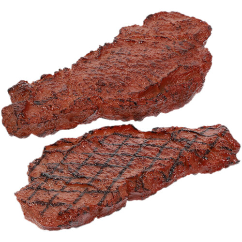 10Pièces Steak Décoratif Factice Marron Jeu Enfants Simulation 1