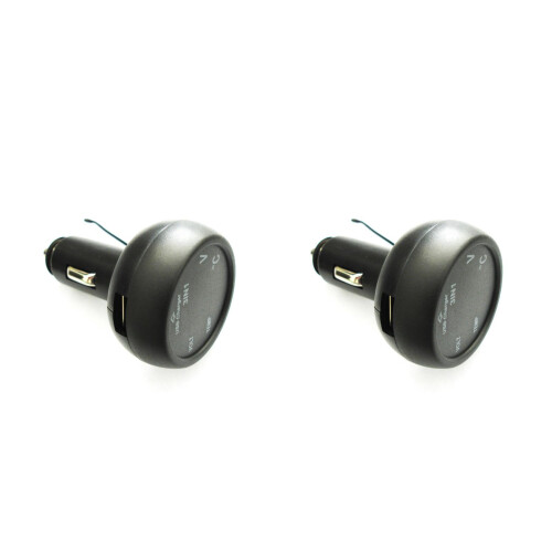 2Pièces Chargeur 12-24V Vert USB Voltmètre Avec Thermomètre 2