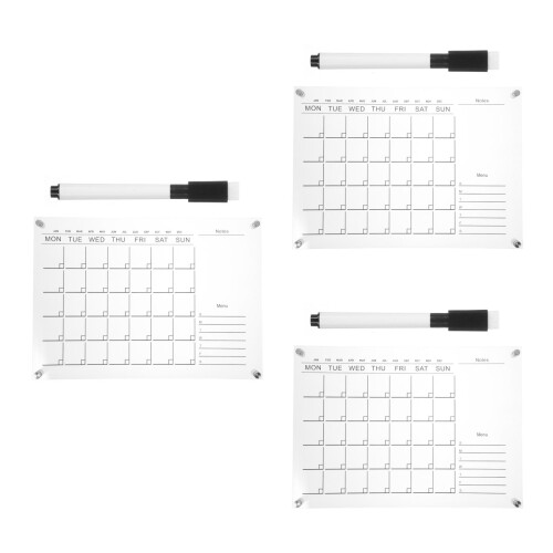 3Ensembles Tableau Effaçable Transparent Calendrier Mural 2
