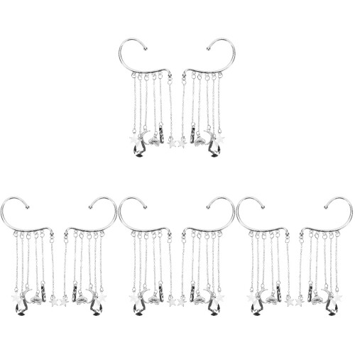 8Pièces Clip Argent Tassel Confortable Style Féminin 1