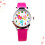 3Pcs Flower Pattern Kids Watch Rosy Durable Strap Birthday Gift Quartz 3