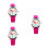 3Pcs Flower Pattern Kids Watch Rosy Durable Strap Birthday Gift Quartz 9