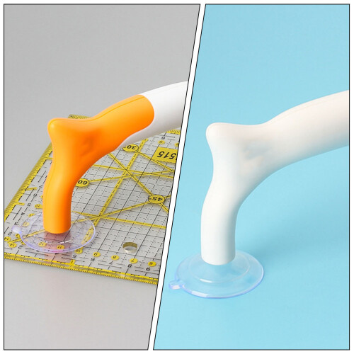 4Pièces Poignées Plastique Colorées Pour Fixation Règle De Patchwork 2