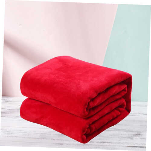 Soft Red Solid Color Flannel Blanket for Comfortable Warming and Stylish Home 1
