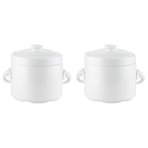 2Pièces Bol Mixte Céramique Anses Pour Plats 1