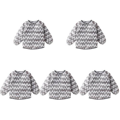 5Pièces Bavettes Toddler En Polyester Résistantes Pour Repas Et Dessin 1