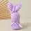 Serviette tricotée en forme de lapin violette (1 pièce) 3