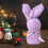 Serviette tricotée en forme de lapin violette (1 pièce) 5