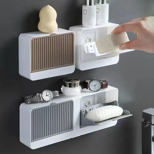 MultiFunctional Soap Box For Bathroom Organization Soap-White 2 2