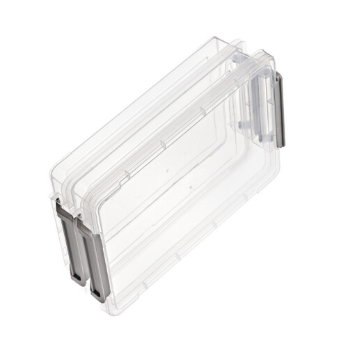 Plastic Storage Bins With Snap Tight Latches Portable Project Case Stackable Storage Containers Clear File Box For Organizing A4Paper Durable 1