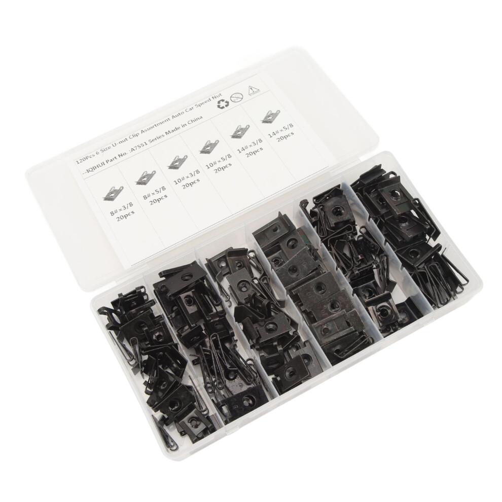 Stable Fixing U Nut Clip Kit 6 Size 120Pc 7055741148149
