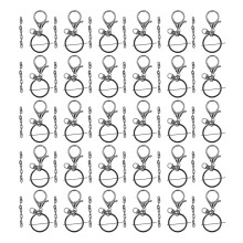 Flat Split Keychain Ring With Lobster Claw Clasps, Durable Zinc Alloy Swivel Hook Set For DIY Jewelry Making Easy To Open Strong Spring Brake Design