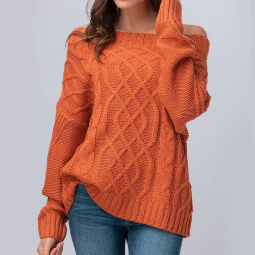 Ελαφρύ πλεκτό πουλόβερ για γυναίκες, oversized φόρεμα, πουλόβερ, φαρδιά τοπ με πλεκτό 1