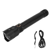 Justerbar lommelygte med høj lumen, genopladelig LED-lampe med zoom, vandtæt, 5 tilstande, type C, hurtig opladning, camping, vandreture