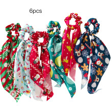 Hair Accessories Christmas Spirit Silky Feel Comfortable To Wear Christmas Hair Scarf Scrunchies Premium Quality Lively Colors Cute Christmas Pattern