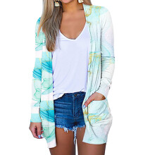 Gilet cardigan léger à découpes et ouverture sur le devant pour femme, manches longues, en maille douce avec poches, idéal pour les occasions