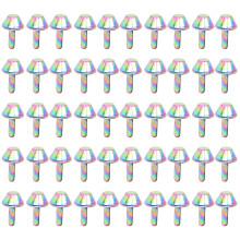 Rivets For Clothes Rainbow Metallic Diy Leather Craft Sturdy Rivet Double Cap Rivet Lightweight Colorful Design Dazzling Appearance Protruding Nails