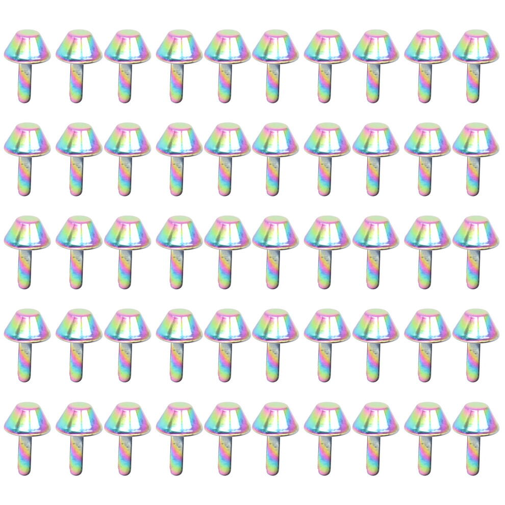Rivets For Clothes Rainbow Metallic Diy Leather Craft Sturdy Rivet Double Cap Rivet Lightweight Colorful Design Dazzling Appearance Protruding Nails 9370362976802