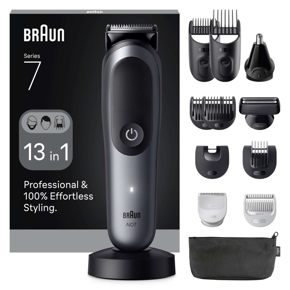 Braun Series 7 AIO7560 13-in-1 Beard & Hair Trimmer Multi-Grooming Kit Men's - Image 10