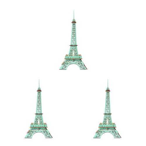 3Pièces Puzzle Bois Vert 3D Tour Eiffel Jouet Ludo-Éducatif 1