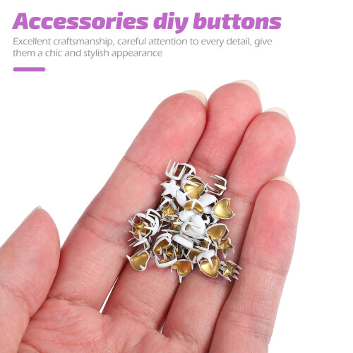 200Pcs White Mini Doll Clothes Claw Rivets DIY Decorative Studs 2