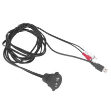 Nagy sebességű hosszabbító kábel süllyesztett USB-rögzítővel és 3,5 mm-es AUX-hosszabbítóval, vízálló gumiborítással és levehető