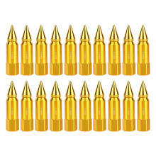 Dustproof Waterproof Spiked Design Tire Valve Stem Caps Universal Fit High Quality Aluminum Alloy20PCS Gold