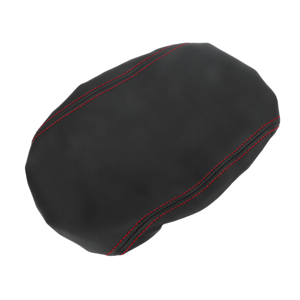 Artificial Leather Console Armrest Cover With Line For Civic 2022+ Black/Red 7661387644084