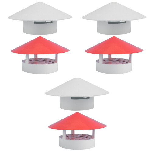 3Pcs Chimney Cowl Protector Rainproof Cap for Smoke Tube Ventilation 2