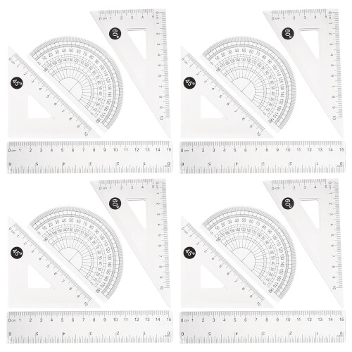 16Sets Plastic Straight Ruler Stationary Ruler Drawing Accessory Set 2