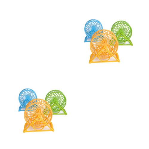 6Pièces Roue Hamster En Colorée Pour Petits Animaux 2