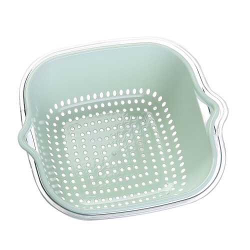 Double Layer Plastic Vegetable Draining Basket, Food Fruit Strainer Set