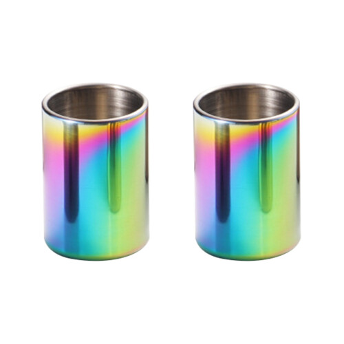 2Pcs Toothpick Holder Box Stainless Steel Brushed Texture Multi Color 2