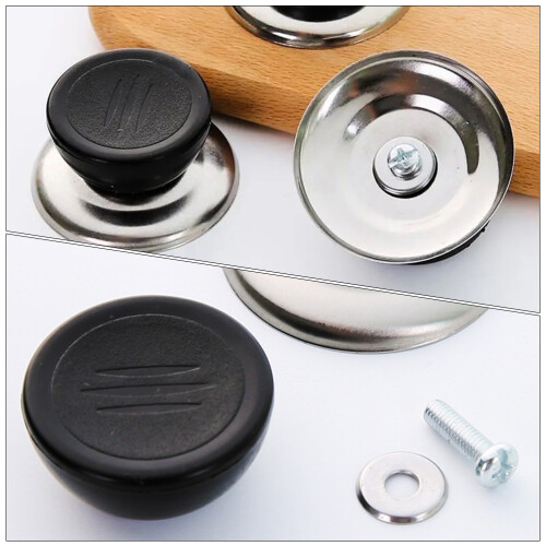 24Pcs Simple Black Pot Lid Knobs Heat-Resistant Pan Cover Accessories 2