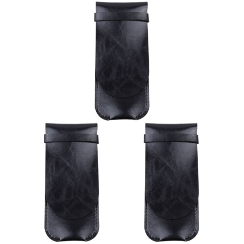 3Pcs Black Pen Case Holder Durable Pen Storage Bag for Office 2