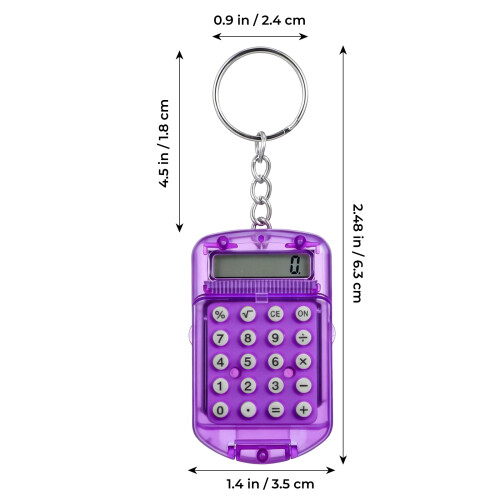 9Pcs Portable Calculator Key Ring Mini Electronic Student Calculators 2