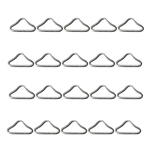 80Pcs Weatherproof Silver Triangle Rings Trampoline Strap Buckles 1