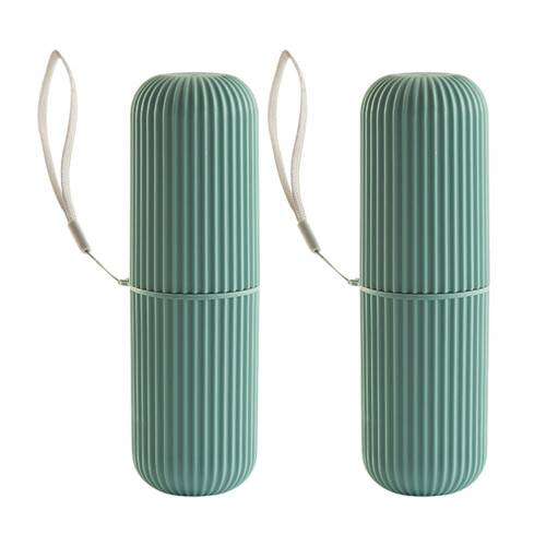 6Pcs Portable Toothbrush Toothpaste Organizer Green Hard Plastic Box 1
