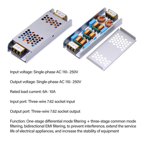 Καταστολέας φίλτρου EMI 110-250V 4-Stage Thin 6A/10A 1