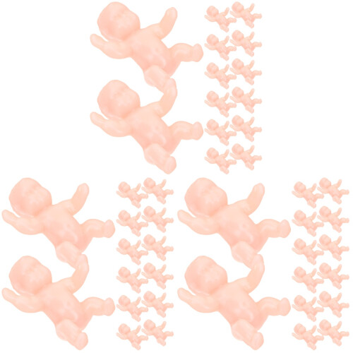 90Pcs Adorable Small Plastic Babies Pink Decoration Gift 2
