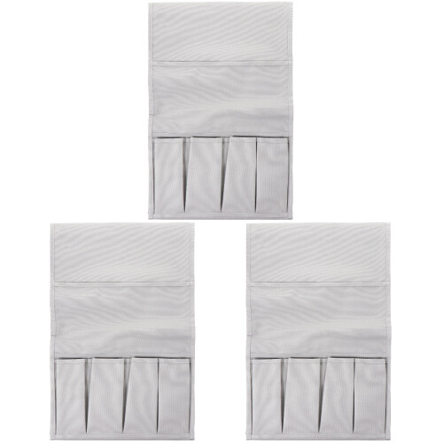 3Pcs Armrest Hanging Storage Organizer Grey Oxford Cloth for Sofa 2