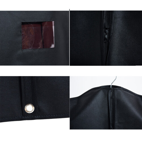 10Pcs Black Breathable Suit Covers Washable Dust-Proof Storage Bags 2
