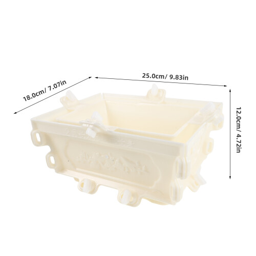 Herbruikbare Plastic Mal Voor Cement Bloempotten in Beige Kleur 2